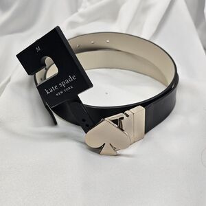 Kate Spade Black Belt with Gold BuckleKate Spade Reversible Spade Buckle Belt M